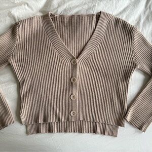 Ribbed Beige Sweater